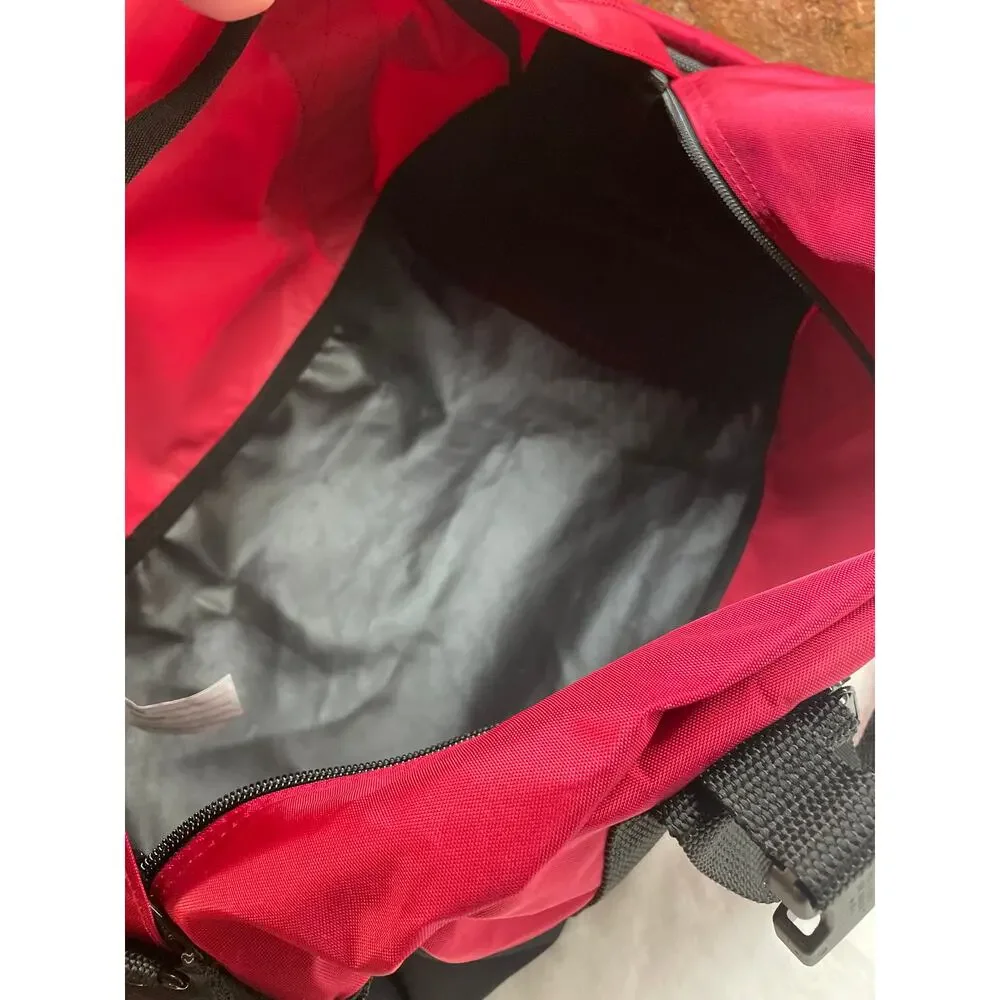 L.L.Bean Duffle Bag Red & Black Nylon Travel Gym Tote Tyler Name Embroidered
